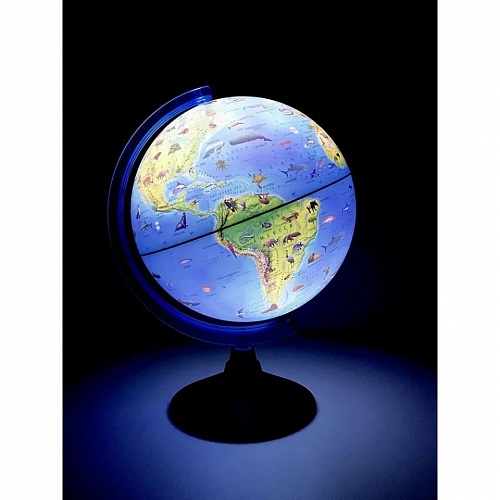 Глобус 25см Зоогеографический на английском языке с подсветкой Globen, Ке012500272