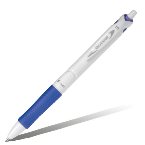 Ручка шариковая автоматическая 1мм синий стержень масляная основа белый корпус PILOT Acroball L, BAB-15M-WL