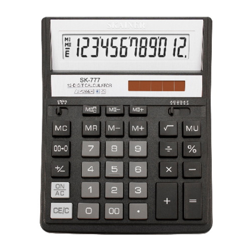 Калькулятор настольный 12 разрядов серый SKAINER SK-777