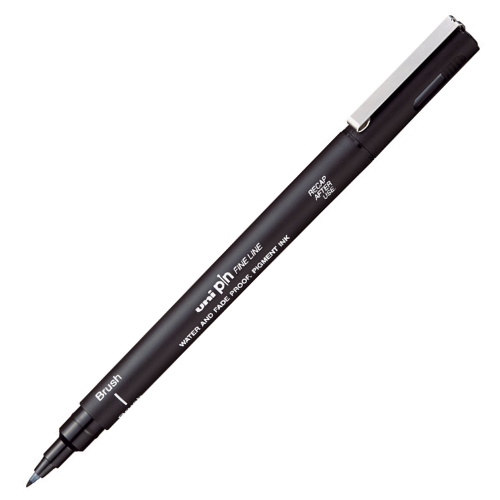 Линер-кисть черный UNI Pin Fine Line Brush, PINBR-200 S