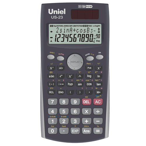 Калькулятор инженерный 10+2 разряда UNIEL 240 функций, US-23