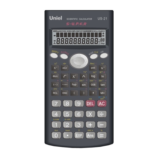 Калькулятор инженерный 10+2 разряда UNIEL 240 функций, US-21