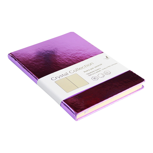 Записная книжка А5  96л Листофф Crystal Collection Блестящий лиловый металлизированная иск.кожа КЗКК5962593