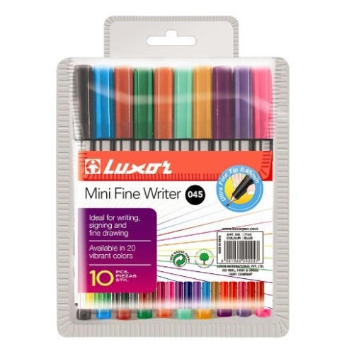 Набор капиллярных ручек 10цв LUXOR Mini Fine Writer 045 0,8мм, 7120M/10WT Набор капиллярных ручек 10цв LUXOR Mini Fine Writer 045 0,8мм, 7120M/10WT