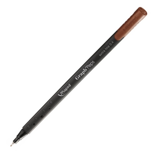 Ручка капиллярная 0,4мм коричневые чернила MAPED Graph Peps 749112