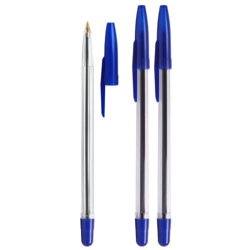 Ручка шариковая 1мм синий стержень прозрачный корпус СТАММ 111 РС01
