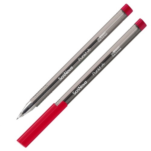 Ручка шариковая 0,4мм красный стержень Punkt A Scrinova, 4002