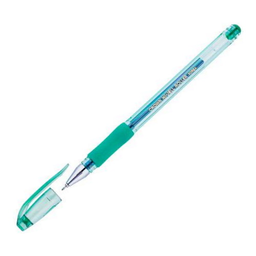 Ручка гелевая 0,7мм зеленый игольчатый стержень CROWN Grip, HJR-500RNB