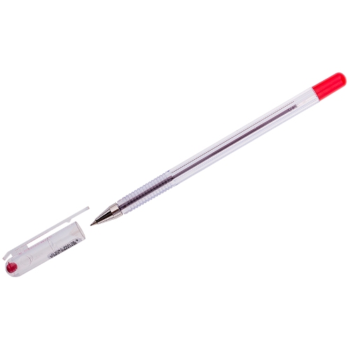 Ручка шариковая 0,5мм красный стержень масляная основа MunHwa Option OP-03