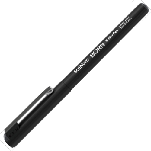 Ручка роллер 0,4мм черные чернила Born roller Scrinova, 8501