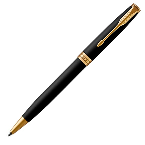 Ручка шариковая поворотный механизм 1мм черный стержень PARKER SONNET Core Matte Black GT M 1931519/K528