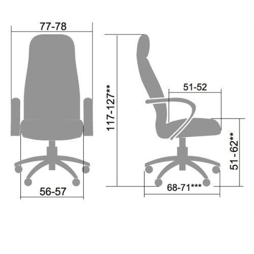 Кресло офисное МЕТТА Metta черное покрытие из экокожи, хром LK-11CH