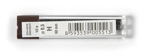 Грифели для механических карандашей 0,5мм H 12шт. Koh-I-Noor, 4152 Чехия