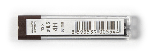 Грифели для механических карандашей 0,5мм 4H 12шт. Koh-I-Noor, 4152 Чехия