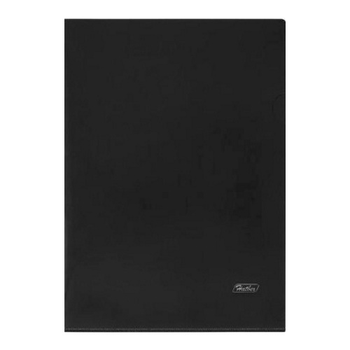 Папка-угол А4 пластик 180мкм черный Hatber, AG4_00101