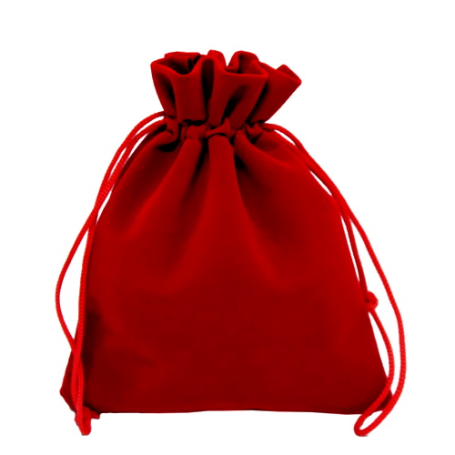 Мешок для подарков 12х15см бархатный красный OMG 000811-17