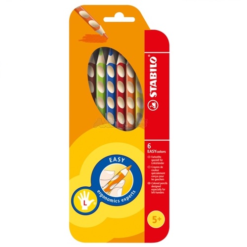 Карандаши 6 цв. STABILO EASYcolors для левшей с точилкой, 331/6 Карандаши 6 цв. STABILO EASYcolors для левшей с точилкой, 331/6