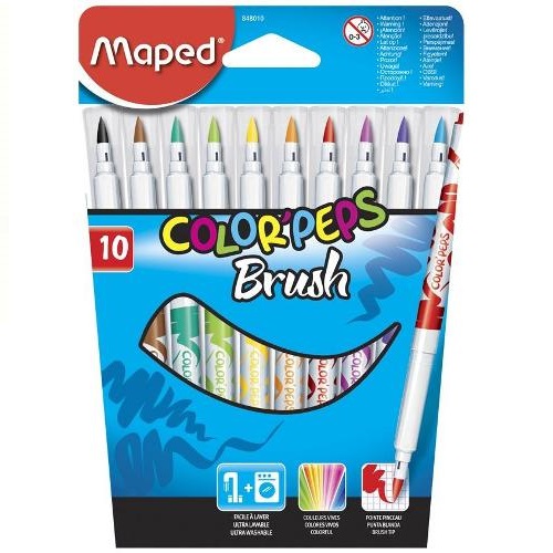 Фломастеры-кисти 10 цветов MAPED Color Peps Brush 848010