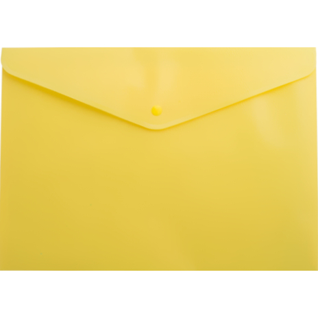Папка-конверт с кнопкой А5 пластик 0,18мм непрозрачный желтый Бюрократ PK804А5NYEL