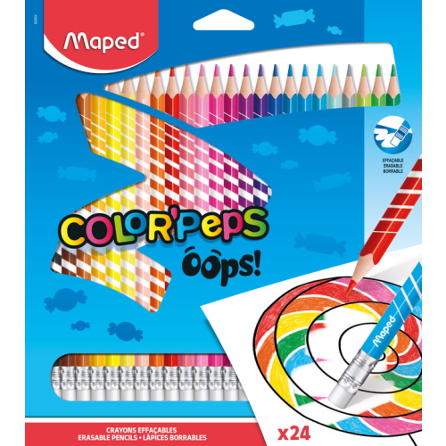 Карандаши пластиковые  24 цв с ластиком MAPED Color Peps Oops 832824