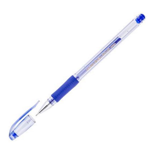 Ручка гелевая 0,7мм синий игольчатый стержень CROWN Grip HJR-500RNB