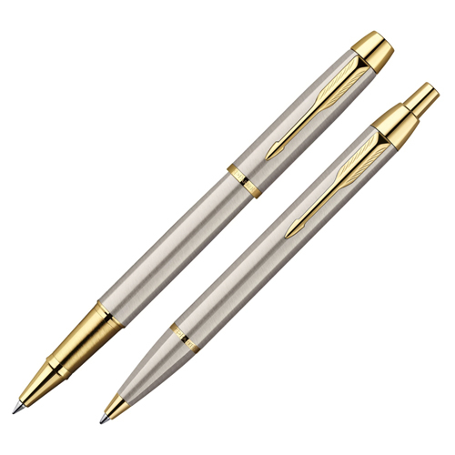 Набор подарочный PARKER IM Core TK223 Brushed Metal GT ручка роллер, ручка шариковая, 2093217