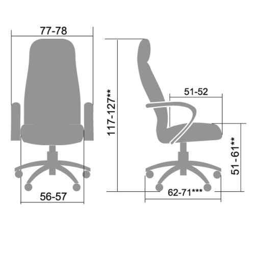 Кресло офисное МЕТТА Metta черное покрытие из экокожи, пластик LK-3PL
