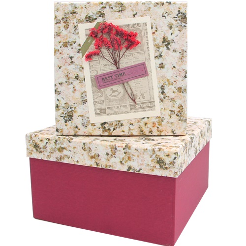 Коробка подарочная квадратная  21х21х12,3см Цветочки OMG, 720-703