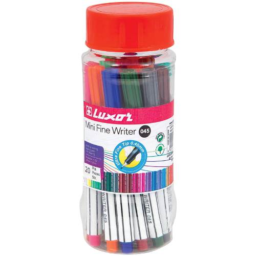 Набор капиллярных ручек 20цв. LUXOR Mini Fine Writer 045 0,8мм в пластиковой банке, 7120M/20J Набор капиллярных ручек 20цв. LUXOR Mini Fine Writer 045 0,8мм в пластиковой банке, 7120M/20J