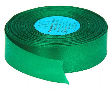 Лента атласная 12мм х 33м зеленый цвет Gamma, 035
