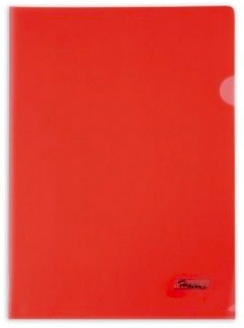 Папка-угол А4 пластик 180мкм красный Hatber, AG4_00103