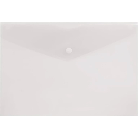 Папка-конверт с кнопкой А5 пластик 0,18мм прозрачный Бюрократ PK804А5CLEAR