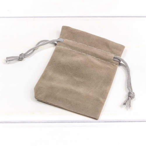 Мешок для подарков  7х9см бархатный серый OMG 000811-10