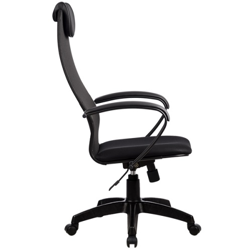 Кресло офисное МЕТТА Metta черное тканевое покрытие, спинка сетка, пластик BP-8PL