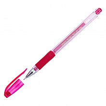 Ручка гелевая 0,7мм красный игольчатый стержень CROWN Grip HJR-500RNB