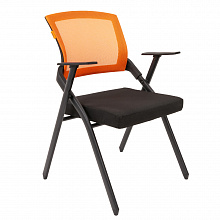 Кресло для посетителей Chairman Nexx черное тканевое покрытие, спинка оранжевая сетка DW66