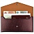 Папка-конверт с кнопкой 227х110мм кожзам Наппа коричневый металлик Феникс 48408