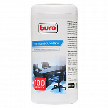 Салфетки чистящие для пластиковых поверхностей туба 100шт BURO, BU-BU-Tsurl