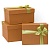 Коробка подарочная прямоугольная  19x15x9см ореховая с бантом Д10103П.166.3