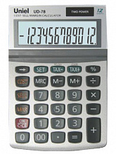 Калькулятор настольный 12 разрядов UNIEL UD-78 компактный