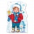 Плакат А3 Мальчик и снеговик Праздник 0801060			