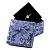Коробка подарочная квадратная   5х5х3,5см с бантиком Цветы блестящие Синий OMG, 60655/1