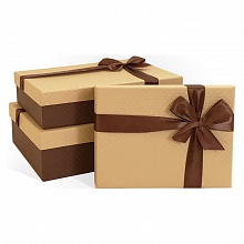 Коробка подарочная прямоугольная  20x15x5см карамель-шоколадная Д10103П.211.3