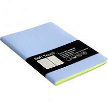 Записная книжка А5  80л Листофф Soft Touch Голубая мягкий переплет линия иск.кожа, КЗСК5802589