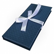 Коробка подарочная для денег 17,2х8,3х1,6см ромб синий с бантом Д10303П.033