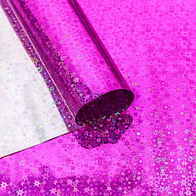 Бумага упаковочная 70см х 8,33м Пленка голография розовый OMG 00070810-9