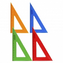 Треугольник пластиковый 30х60х90° 18см тонированный ассорти Проф-Пресс, Л-6212