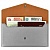 Папка-конверт с кнопкой 227х110мм кожзам Наппа серебряный металлик Феникс 48412