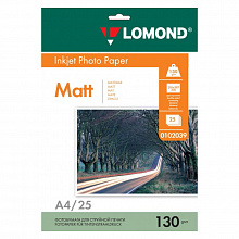 Фотобумага Lomond А4 130г/м2 матовая двусторонняя 25л для струйной печати 0102039