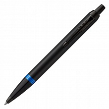Ручка шариковая автоматическая 1мм синий стержень PARKER IM Vibrant Rings K315 Marine Blue PVD 2172941
